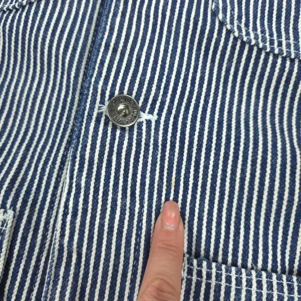 L.C. KING Hickory Stripe Chore Coat Shirt Jacket Railroad Stripe 90s Y2k Indie